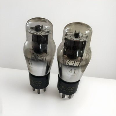 Pair NOS Type 41 St Bottle Power Audio Tube Philco