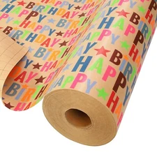 LaRibbons Birthday Wrapping Paper Jumbo 24 Inch x 417 Feet(834 sq. ft. ttl.) ...