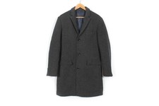 J.Crew New York Mens Coat Gray Wool Pea Coat Size 38 Thinsulate