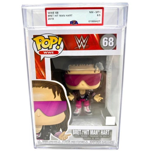 PSA 8.5 Funko Pop! WWE Bret Hitman Hart with jacket Collectible Figure #68