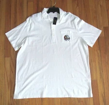 Ralph Mens SS Polo White Smooth Cotton Pocket Polo Shirt XXL NWT