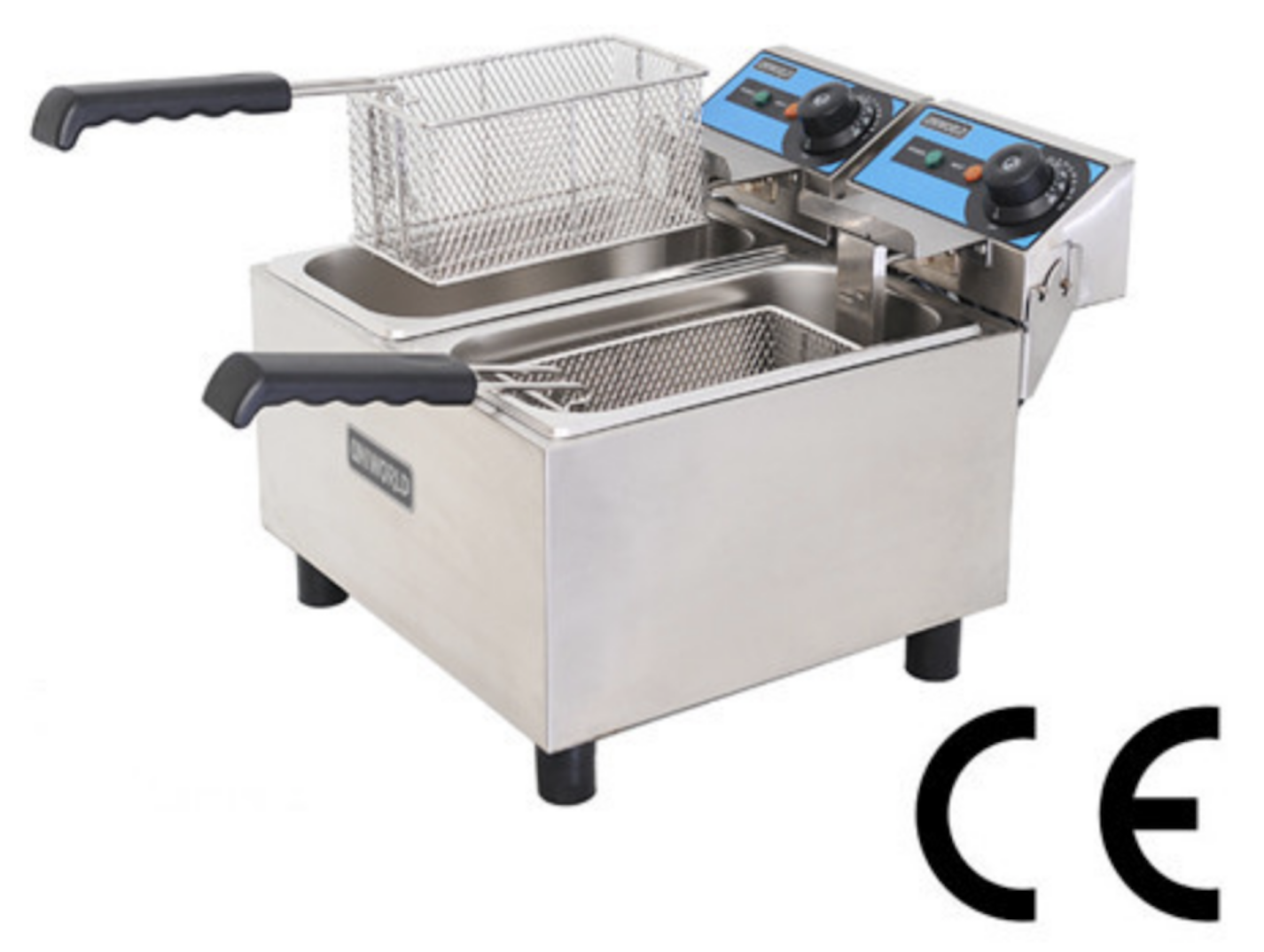 NEW Double Basket Deep Fat Fryer Electric Counter Top UNIWORLD UEF06L2