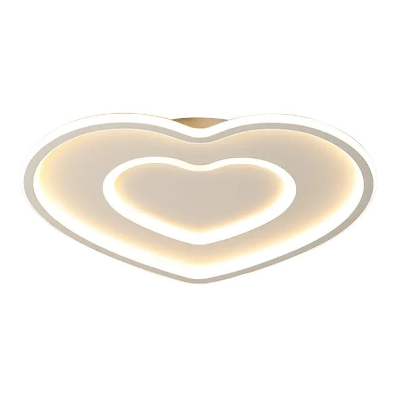 Plafoniera Cuore LED 63W Camera Bambini | Luce Sicura in Alluminio