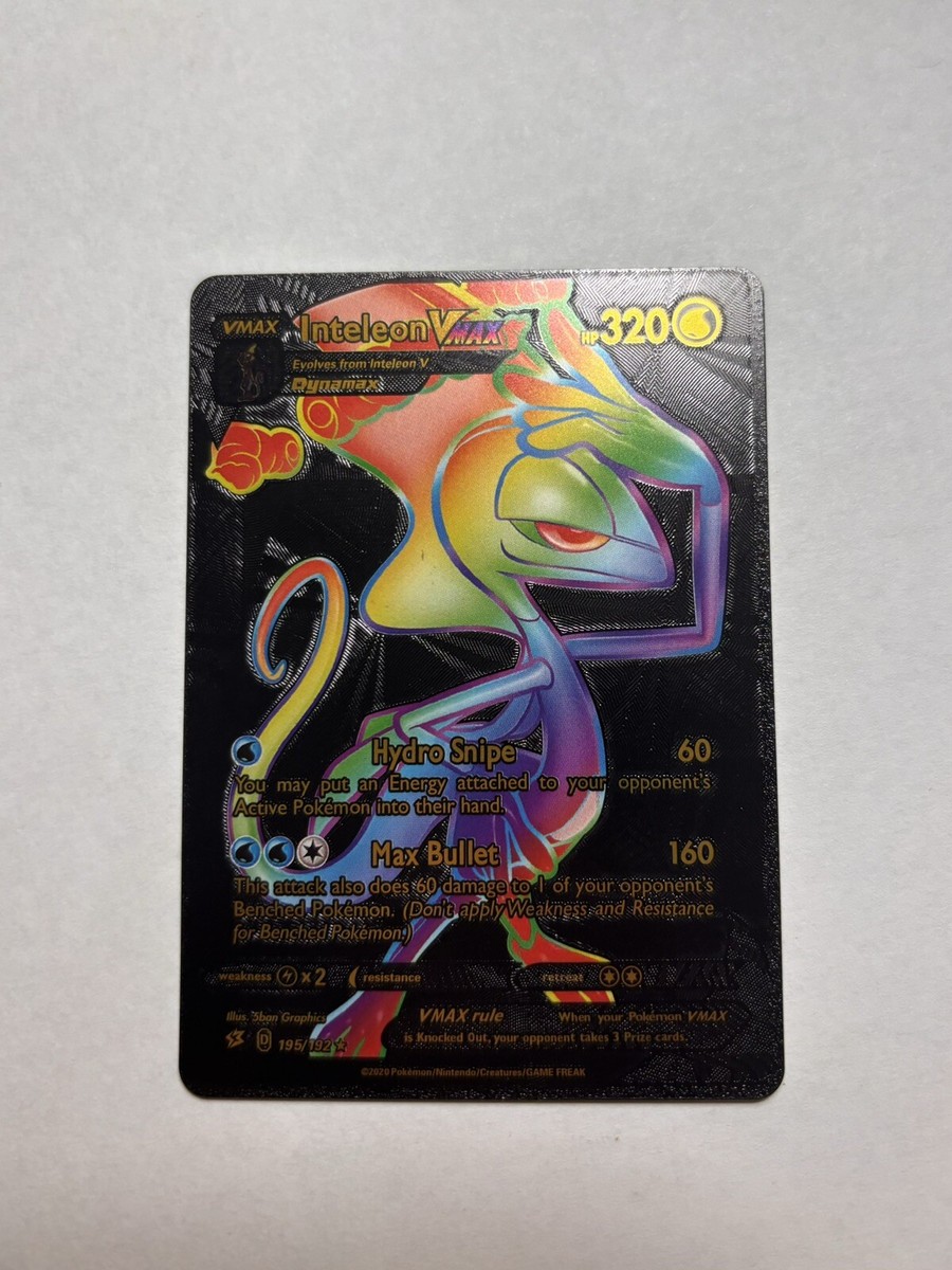 Black Foil Inteleon VMAX Rainbow Fan Art Display Card NM | eBay