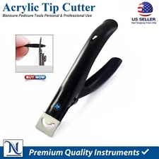 Black Acrylic Nail Clipper, Cutter for False Nails Tip Trimmer Art Manicure Tool