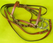 SUPER QUALITY HeavyDuty Supple LEATHER Halter Bridle Combo~AVERAGE toLARGE Horse