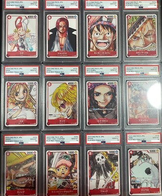 One Piece PSA 10 GEM MINT Film Red Finale Set Complete Set 12 CARD . Japanisch.