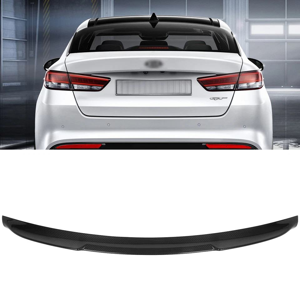For 2016 -2020 Kia Optima K5 2017 2018 2019  Carbon Fiber Trunk Spoiler Wing New Foto 4 de 4
