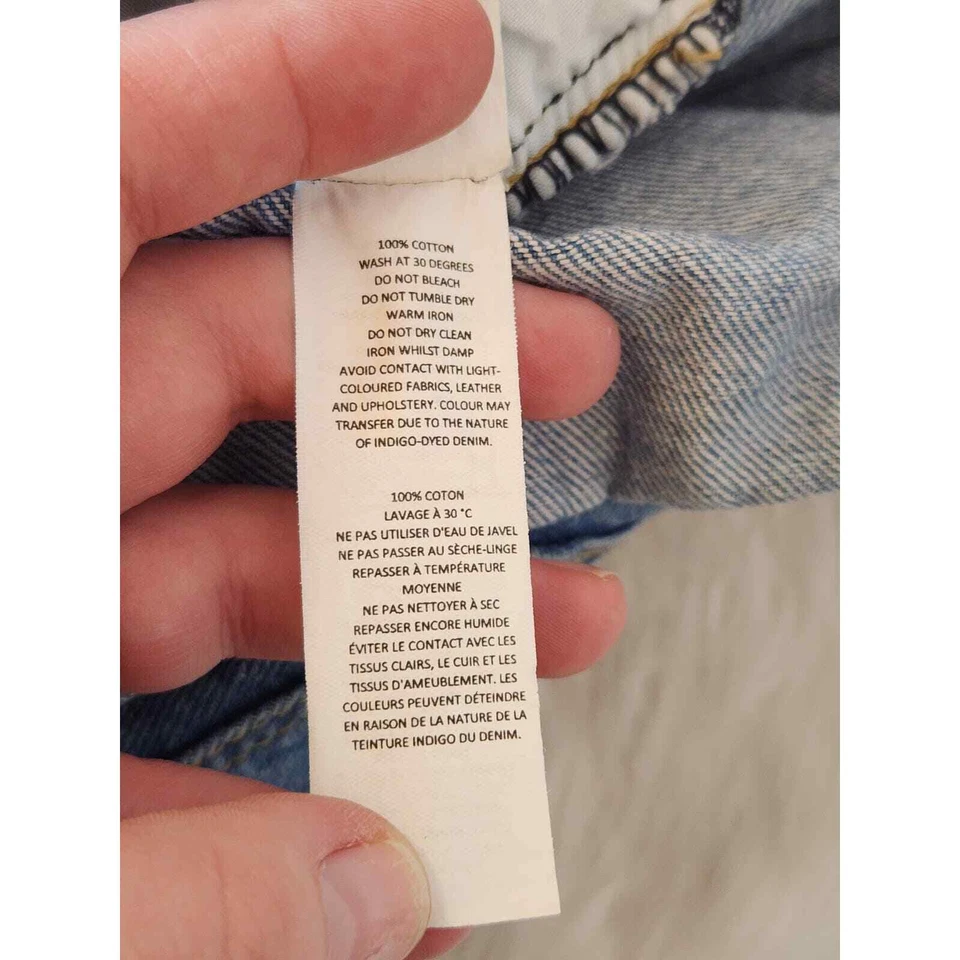 Minifalda Boohoo para mujer azul tiro alto algodón de mezclilla con cinturón dobladillo crudo talla 16 Foto 4 de 4