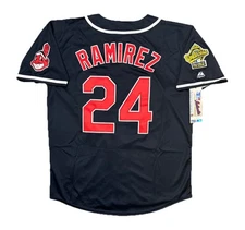Manny Ramirez 1995 Cleveland Indians Navy Blue World Series Jersey Men’s Large