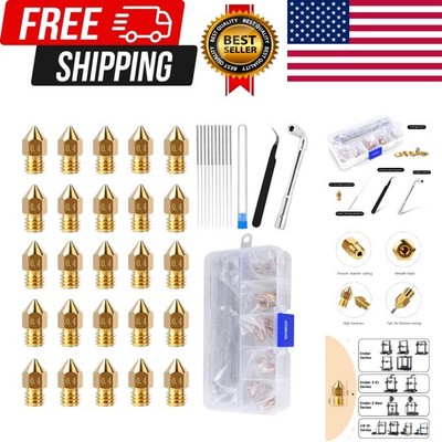 25PCS MK8 Ender 3 V2 Nozzles 0.4MM, 3D Printer Brass Hotend Nozzles with DIY ...