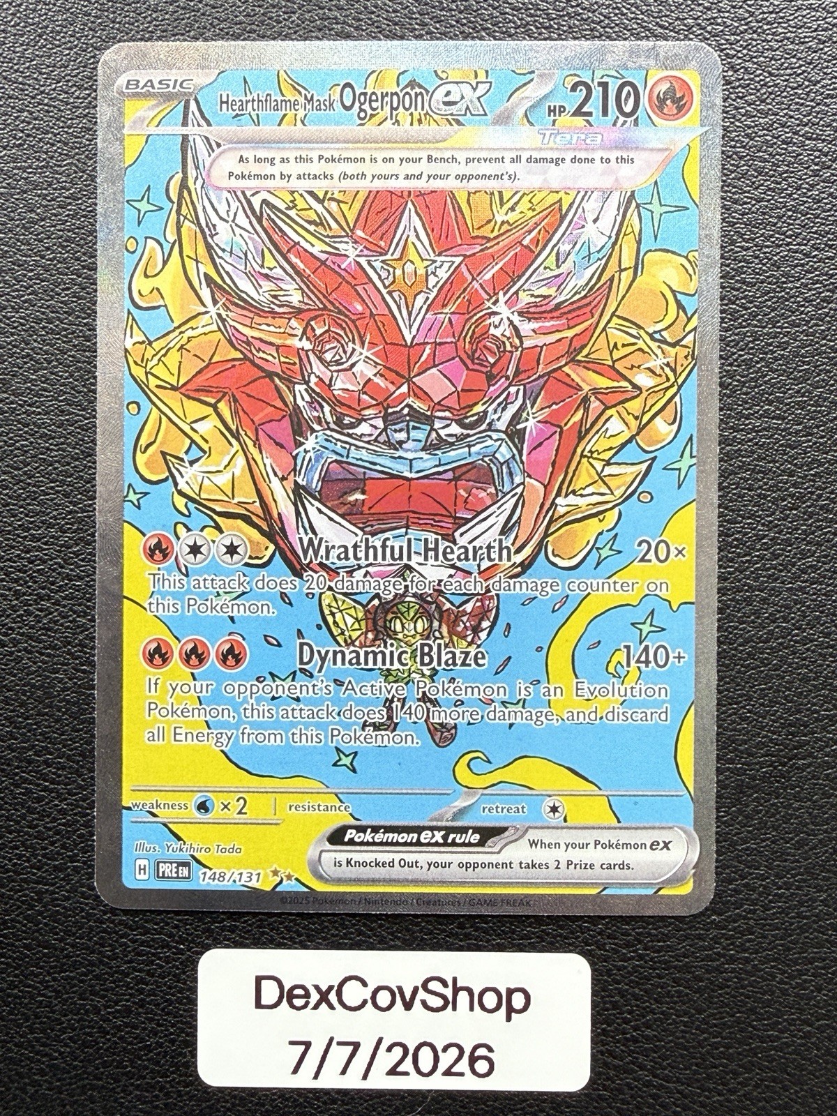 Pokemon Heartflame Mask Ogerpon ex 148/131 Prismatic Evolutions SIR Holo NM