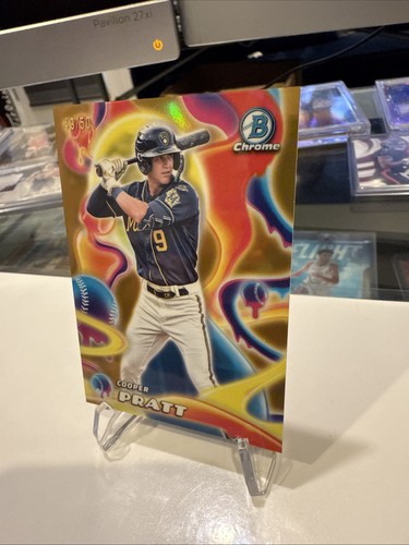 2025 Bowman Chrome Cooper Pratt MM-9 Gold Refractor Melt Mashers /50 🔥 Brewers - Picture 2 of 4