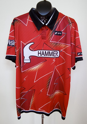 New With Tag Hammer EFX Red Bowling Jersey 3-Button Collar Men's Size 2XL
