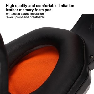 Coussin de mémoire de mémoire sonore surround 3.5mm Casque filaire avec BL