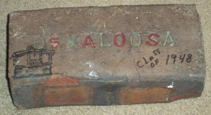 OSKALOOSA, IOWA BRICK, PAINTING OF BANDSTAND, CLASS OF 1948