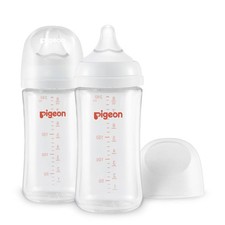 Pigeon Nurture  Nest Wide-Neck Anti-colic Glass Baby Bottles with Nipples -