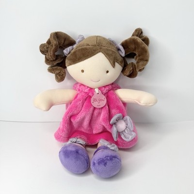 Jolijou Paris Demoiselle Pretty Lollipop 12'' Plush Doll Brown Hair Pink Dress