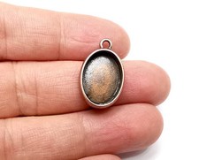 5 Pieces Oval Charm Bezel, Resin Blank, inlay Mounting, Pendant 18x13mm G33260