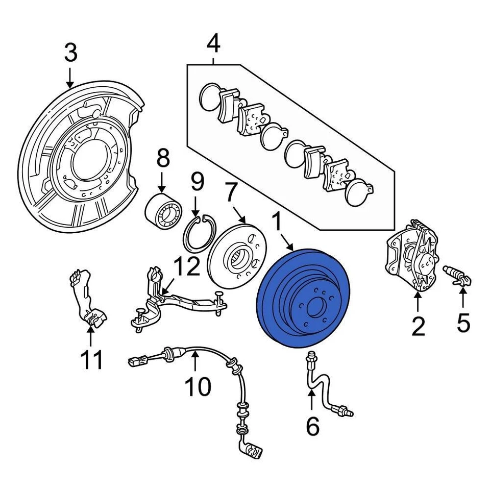 For Mercedes-Benz SLK350 05-11 Mercedes-Benz 210423101264 Rear Disc Brake Rotor Foto 3 de 4