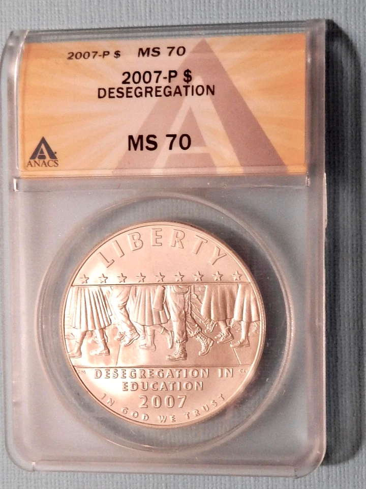 2007-P SILVER DESEGRAGATION COMMEMORATIVE DOLLAR - ANACS MS 70 - 192 - Image 3 of 4