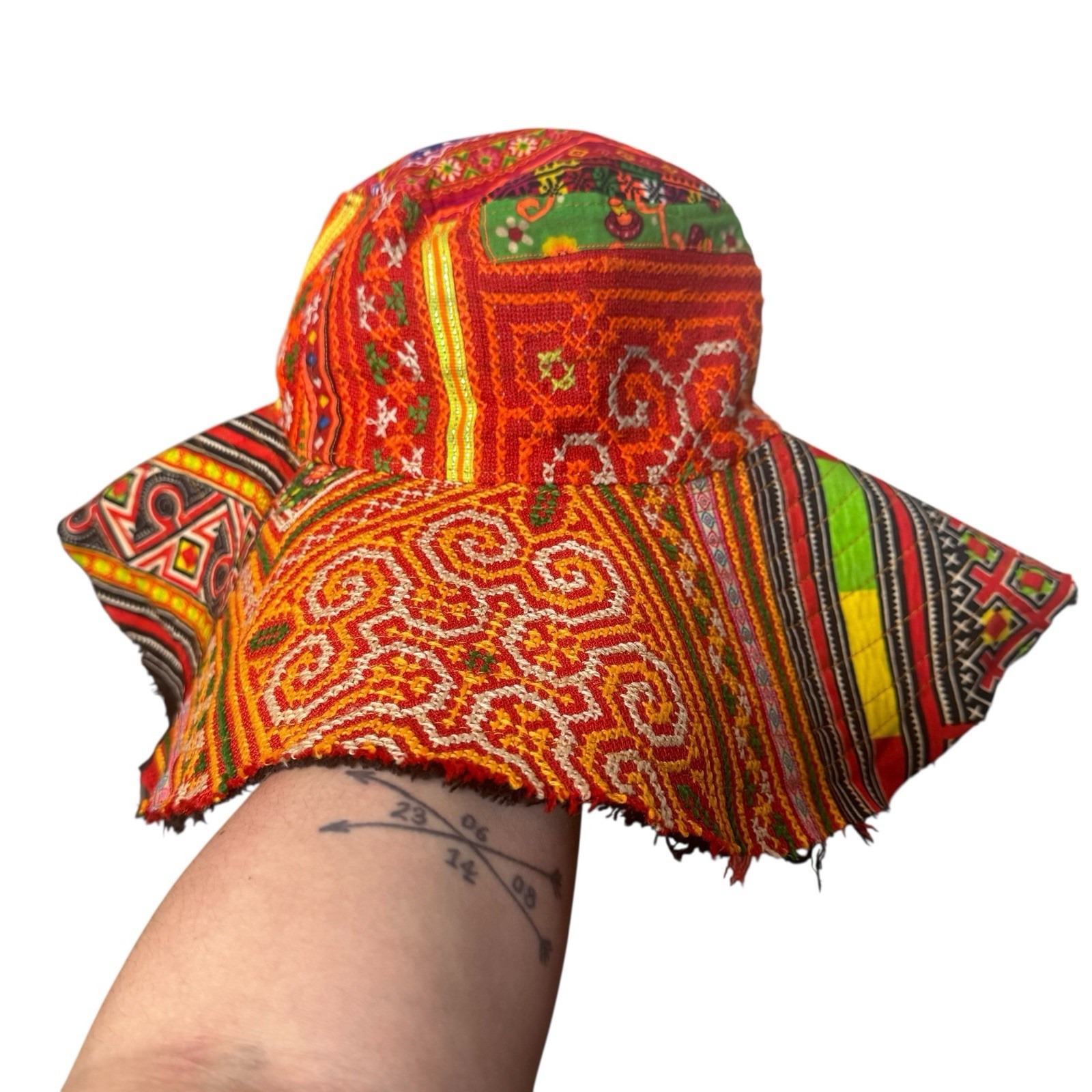 Womens Tam Hat Cap Sun Patchwork Foldable Bucket … - image 3