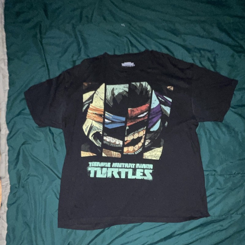 Teenage Mutant Ninja Turtles Men's XL Black Graphic Print Cotton Crew Tee