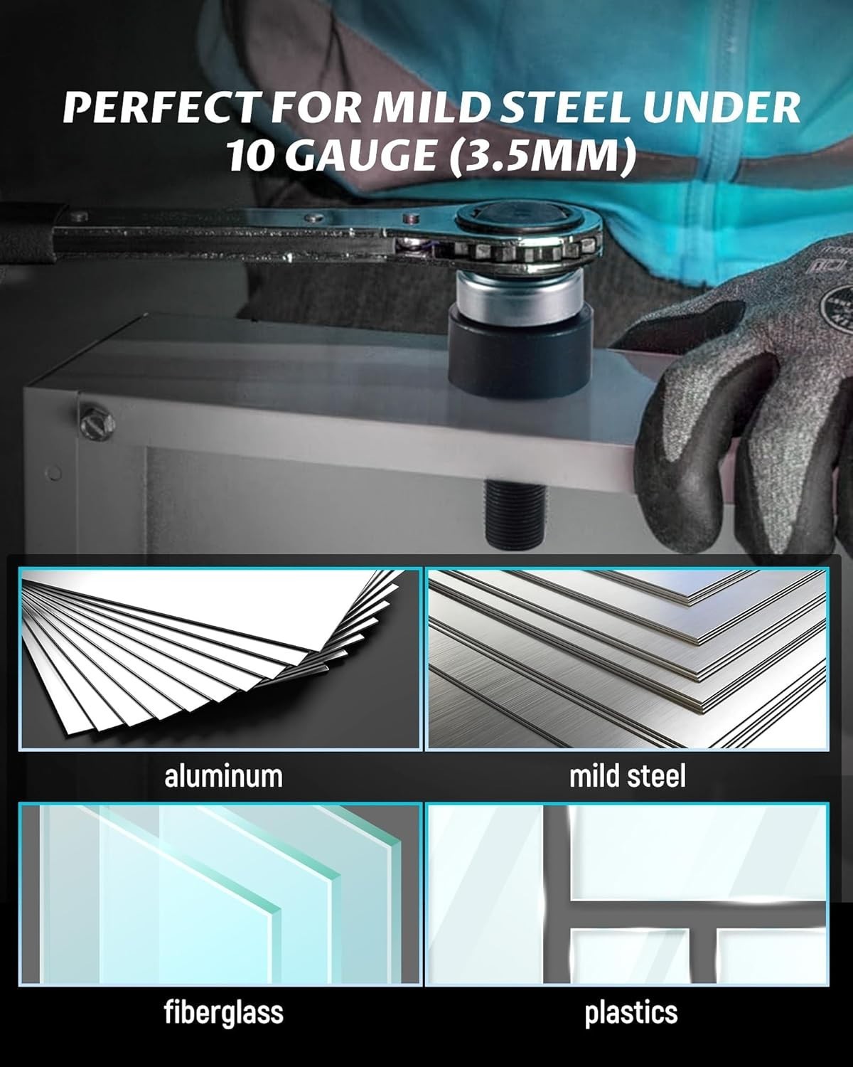 Manual Knockout Punch Kit, Heavy Duty Metal Sheet Knock Out Box Hole Cutter C...