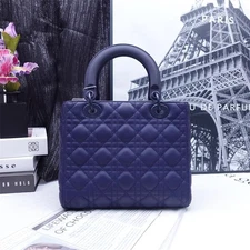 Dior Lady Dior Navy Blue Lambskin Handbag T_ZY0000411130