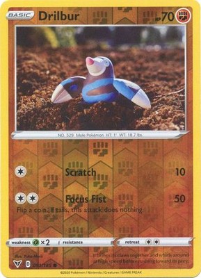 DRILBUR 091/185 VIVID VOLTAGE POKEMON (REVERSE HOLO, NM)