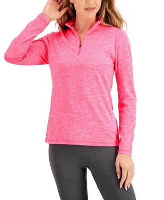 ID Ideology Women's Performance Quarter-Zip Top Bright Molten Pink X-Small NEW!