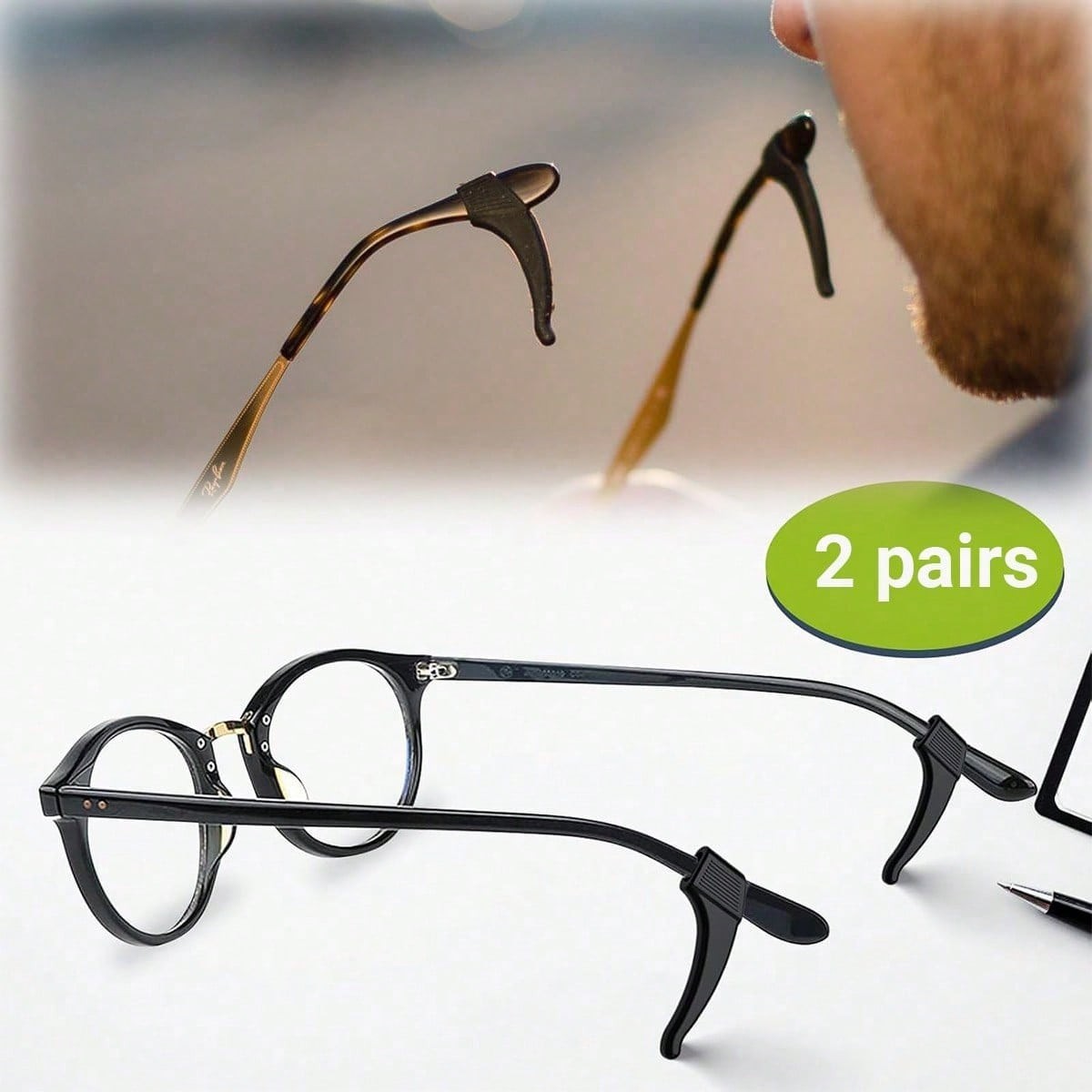 Eyeglass Retainer, 2/4 Pairs Anti-slip Silicone Glasses Ear Grip Set Comfortable