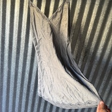 Vintage The Limited Grey Silver 100% Silk Lace Trim Camisole Slip top medium