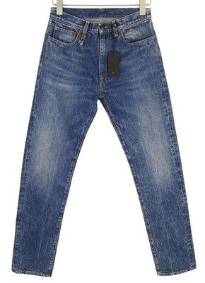 R13 Axl Slim Damenjeans 27 Kelly Waschblau Reißverschluss Logo Denim