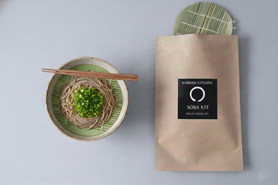 Soba Kit Japanese Buckwheat Noodle Set 3 Servings 80% Soba Bamboo Zaru