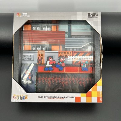 Pixel Frame River City Ransom: Rivals at Work 9x9 Shadow Box Art New In Box