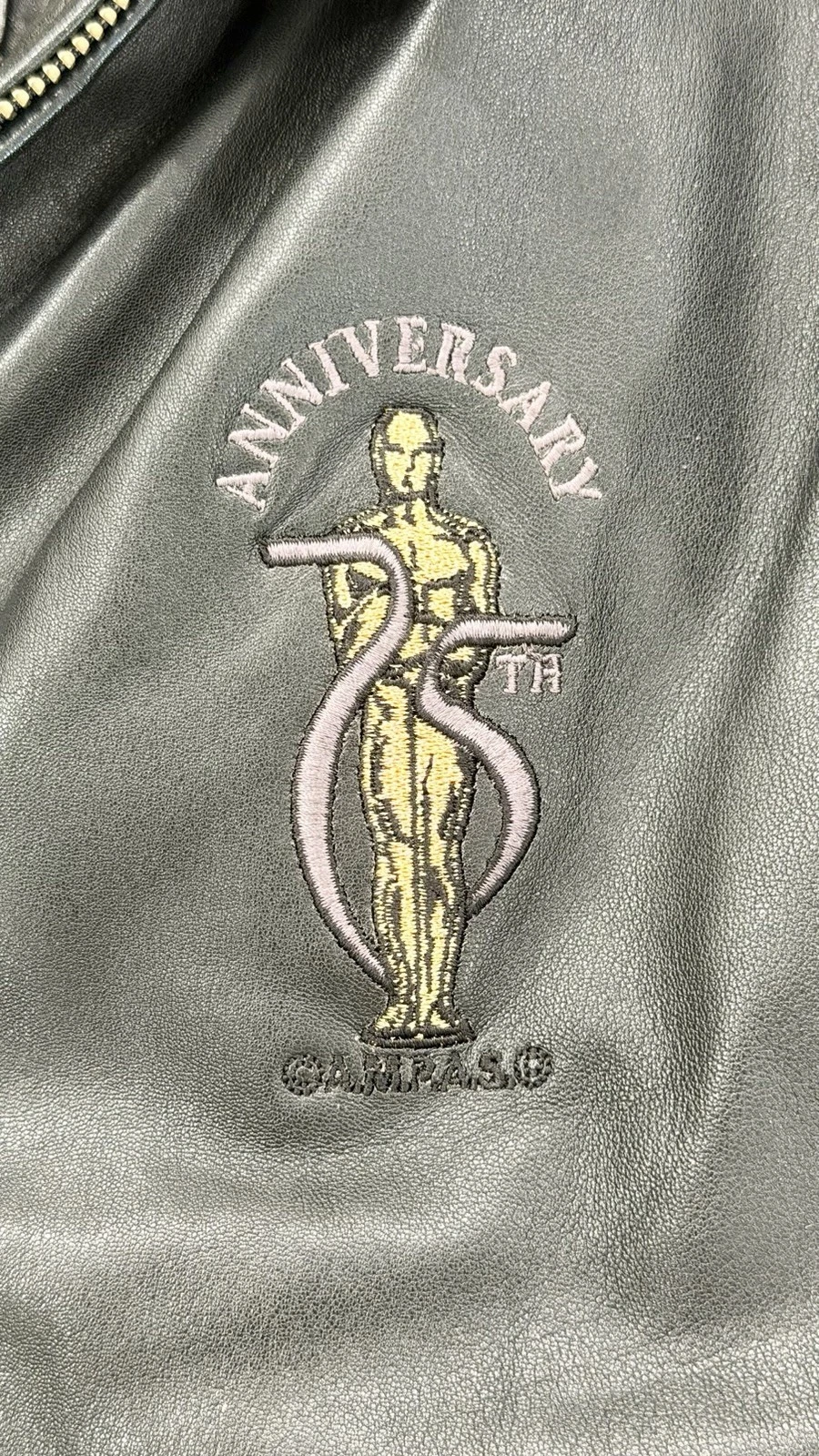 Vintage 2003 75th Academy Awards Oscars Stage Crew Genuine Leather Jacket image 3