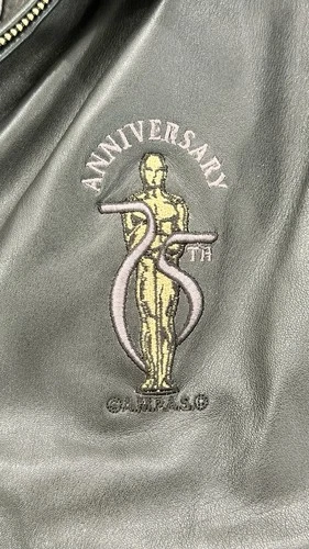Vintage 2003 75th Academy Awards Oscars Stage Crew Genuine Leather Jacket image 3