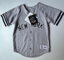 NWT Majestic Boys S Grey RODRIGUEZ 13 Baseball Jersey Button Up READ BELOW