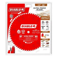 Diablo D1080X 10 in. x 80 Tooth Ultra Finish Carbide Saw Blade, Wood Cutting
