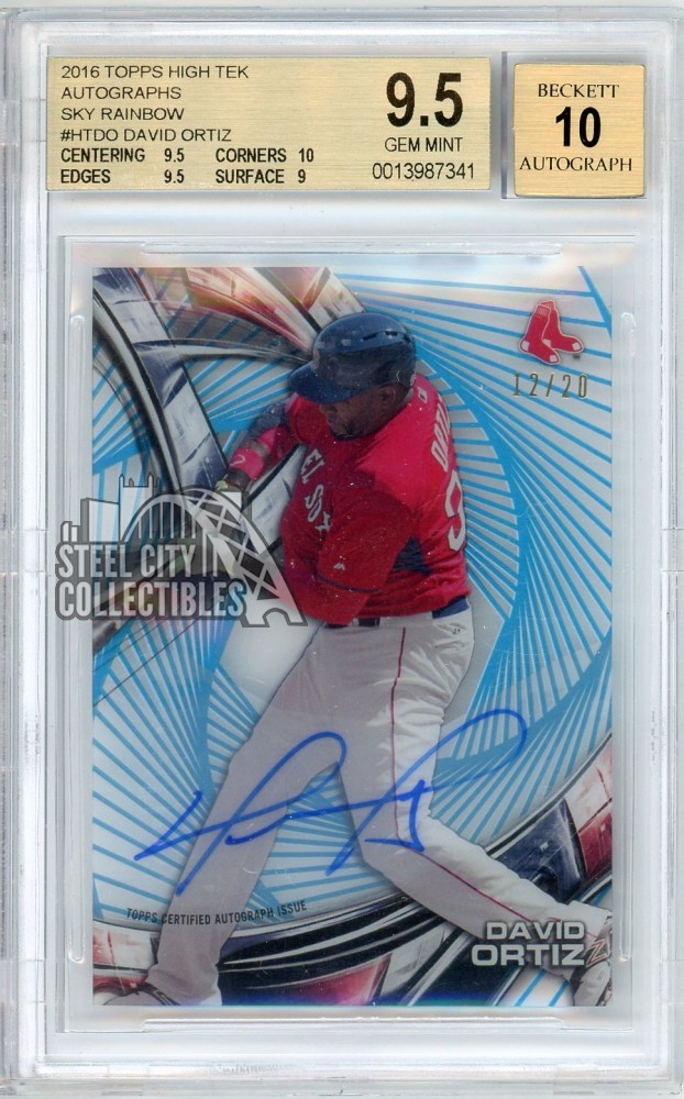 David Ortiz 2016 High Tek Sky Rainbow Autograph Card HT-DO 12/20 BGS 9.5 AUTO 10