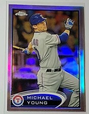 Michael Young 2012 Topps Chrome Silver Refractor Card #68 Texas Rangers