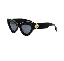Fendi 40146I 01V 52 Black Gold Sunglasses FE40146I