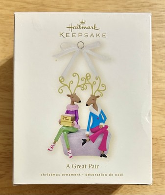 NEW Hallmark  A Great Pair  Ornament Deer Friends Shopping 2008 NIB