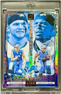 Amon-ra St. Brown Aidan Hutchinson RARE DUAL REFRACTOR INVESTMENT CARD MINT