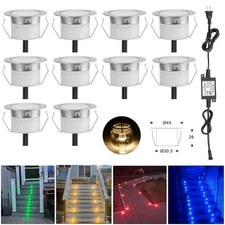 10x Φ45mm LED Deck Light 12V Low Voltage Outdoor Landscape Garden Home Lighting 