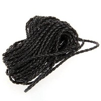 9M Schwarze Geflochtene Lederkordel Halskette Schnur Diy 3Mm Hot