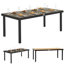 Outsunny Tavolo da Pranzo da Esterno per 8 Persone in Alluminio e Plastica
