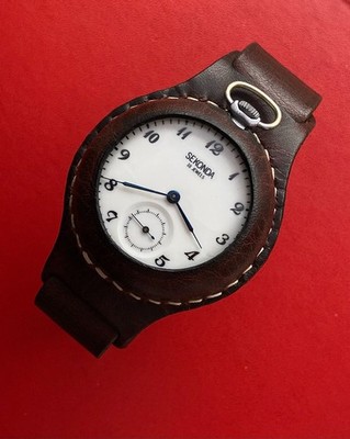 Vintage Seconda Soviet Pocket watch cal. 3602 in Leather Genuine Strap