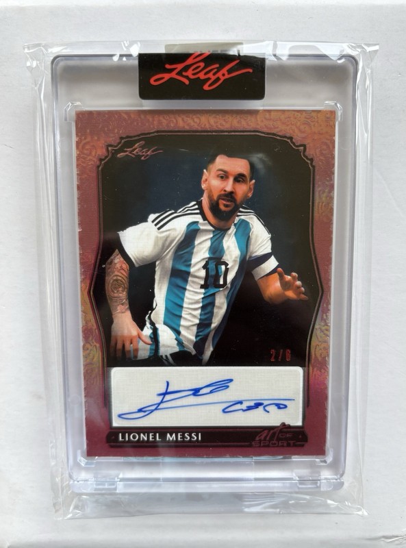 RARE 2023 Leaf Art of Sport Lionel Messi Autograph Red #2/6 Argentina World Cup!